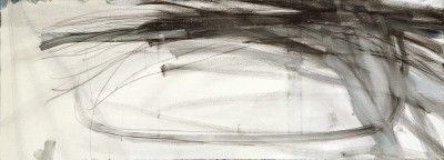 no title, 2012   Oil and graphite on canvas
50 x 150 cm